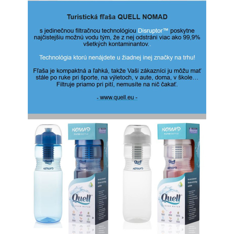 Fľaša QUELL Nomad Filtering Bottle blue