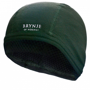 Čiapka BRYNJE Super Thermo Helmet Hat w/net lining green