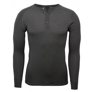 Tričko BRYNJE Classic Wool Grandfathers Shirt black