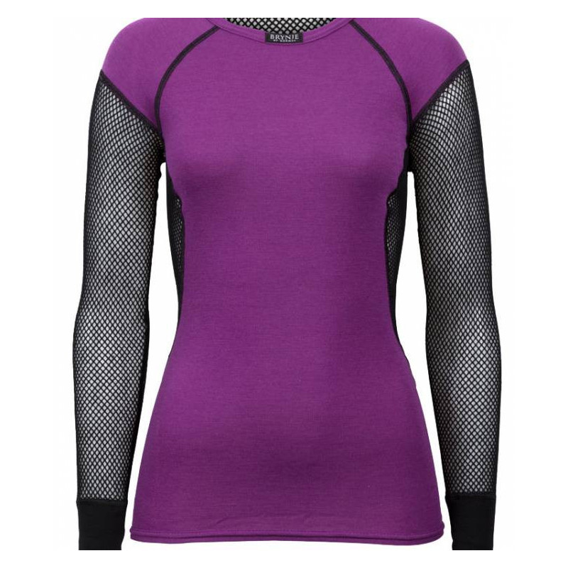 Tričko BRYNJE Wool Thermo Lady Shirt black/violet