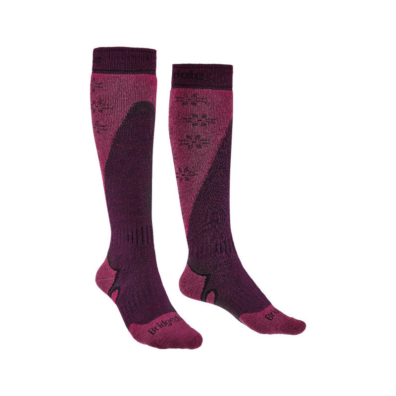 Ponožky BRIDGEDALE Ski MidWeight+ (purple-pink) Dámske